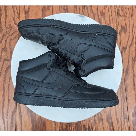 Nike 
Court Version Mid NN Basketball Sneakers in Triple Black main image 7